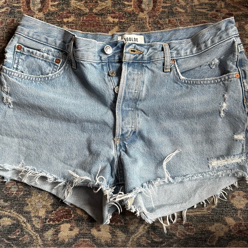 AGOLDE Women's Light Blue Denim Shorts